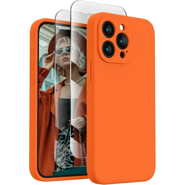 FireNova Funda diseñada para iPhone 15 Pro, funda de silicona mejorada  [protección de cámara] con [2 protectores de pantalla], forro interior de