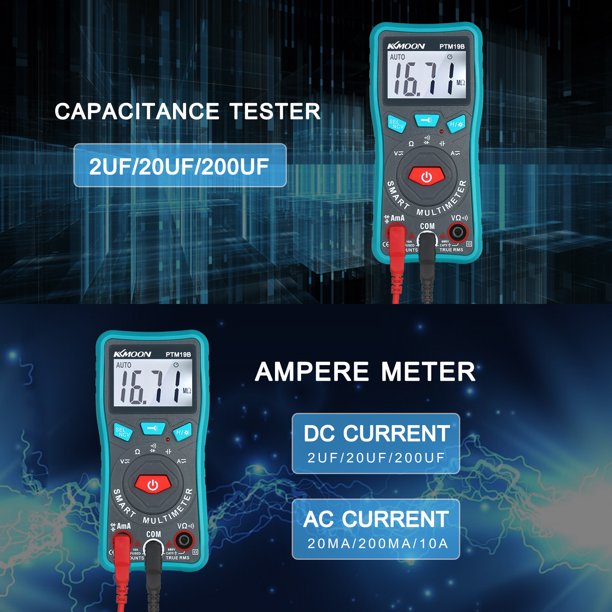 Rango automatico Amperimetro digital multimetro ohmiometro/voltimetro AC DC  2023