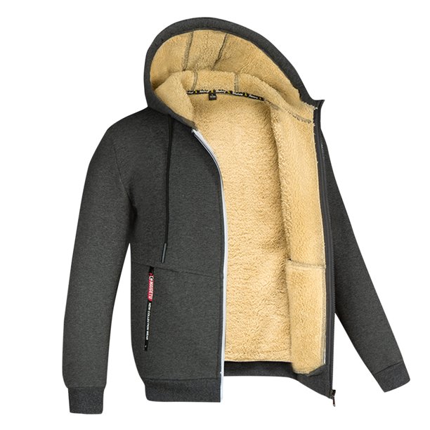 Gibobby Sudaderas de hombre Sudadera de forro polar con capucha y cremallera  completa para hombre(Gris,G)