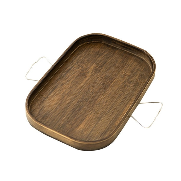 Bandeja de madera con Clip para sofá, mesa auxiliar con