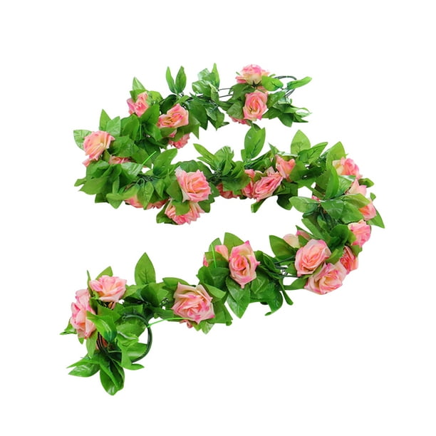 Guirnalda De Flores Falsa Rosa Vid Flores Artificiales Rosa Colgante Para Boda Arco Eccomum Rosa 4622