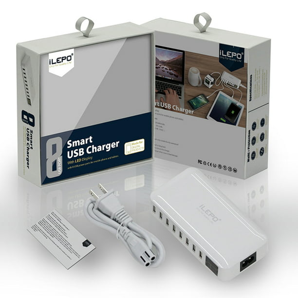 Comprar Cargador USB de 5 puertos HUB pantalla LED estación de
