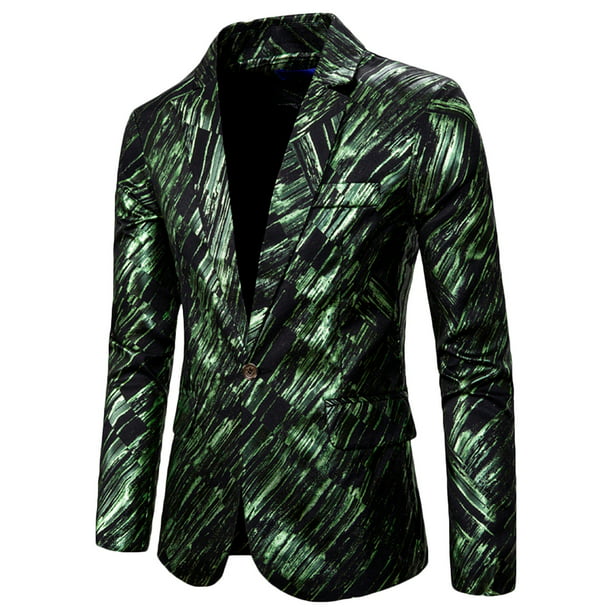 Blazer informal un botón para hombre con chaqueta con estampado de rayas Pompotops oipoqjl40124 | Walmart en línea