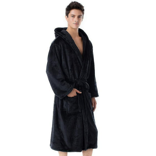 GREGG Bata larga de felpa con capucha para mujer, bata larga de forro polar  con capucha, suave y cálida, bata de baño para spa, ropa de dormir