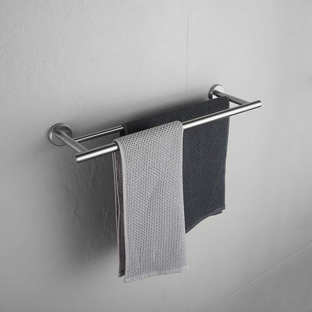 Toalleros para baño, organizador de toallas de pared y almacenamiento con 3  ganchos, 1 estante, 3 bares, organización de baño de acero inoxidable para