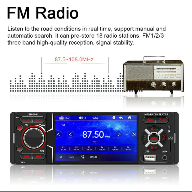 Audio para Automóvil Din Doble, Pantalla Táctil, , //MP3/USB/ AM/FM Estéreo  para Automóvil, Monitor de 7 Pulgadas, Control perfke reproductor mp5 para  coche de 7 pulgadas