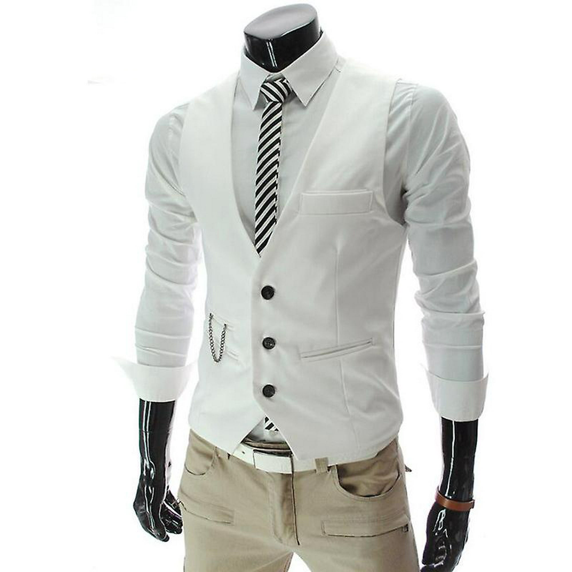 Men Peaky Blinder Business Waistcoat Slim Fit Suit Vest Formal Gilet ...