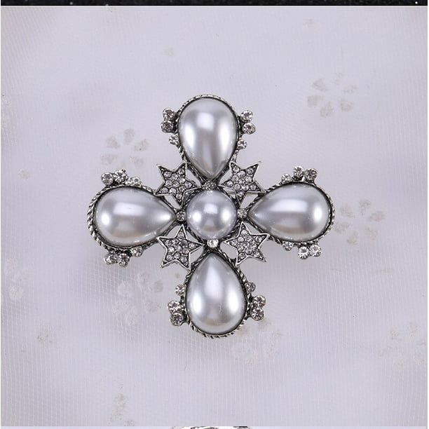 Broches CC de flor de perla de moda de lujo para ropa de mujer, broche  número 5, regalo para niña, accesorios de joyería para Amiga Alegría Market