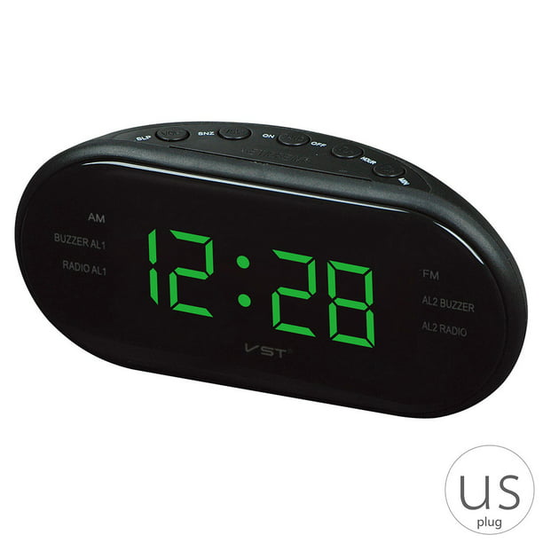 Reloj LED AM / FM Reloj despertador de escritorio electrónico Mesa digital  Radio Regalo Suministros de oficina en casa Enchufe de EE. UU. Inevent  JJ24937-06B