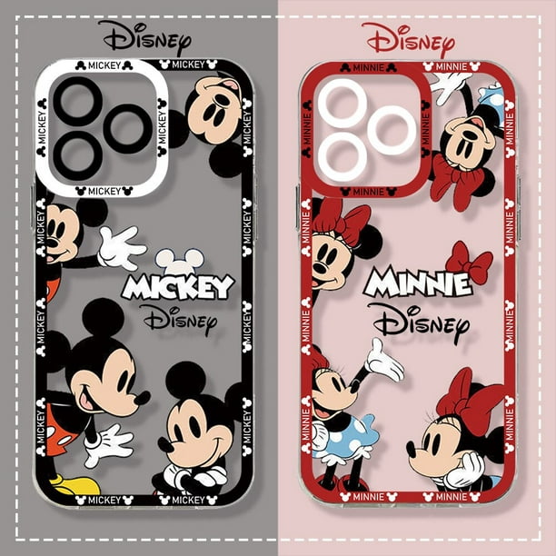 Disney-funda de silicona transparente para teléfono móvil, carcasa de Mickey  y Minnie Mouse para iPhone 14, 13, 12, Mini, 11 Pro, Max, X, XR, XS, 7, 8,  SE Plus Fivean unisex