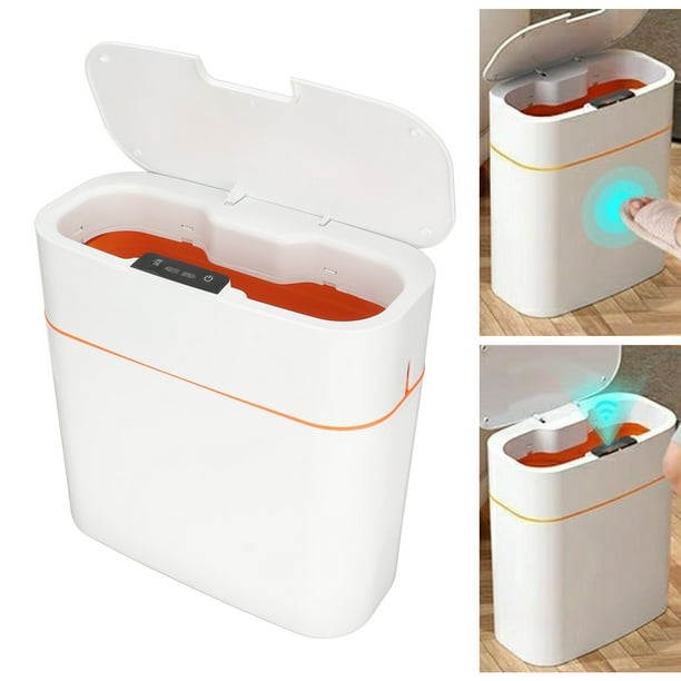 Cubo de basura inteligente con Sensor automático para cocina, papelera de  baño con tapa, resistente al