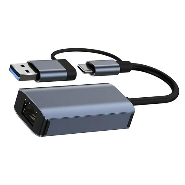 Adaptador USB Ethernet Tipo C Puerto USB 3.0 Ligero Para PC Portátil Hugo Adaptador  USB a Ethernet