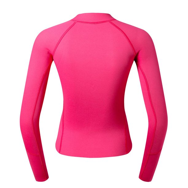 Chaqueta de traje de neopreno de mujer Cremallera delantera para buceo  Natación L rosa