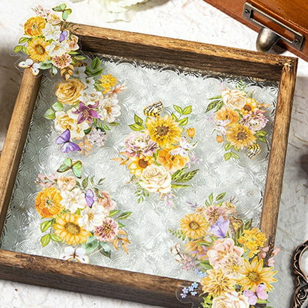 Pegatinas transparentes - Marcos florales