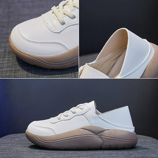  ACROA Zapatos deportivos para mujer, zapatillas blancas para  mujer, zapatos deportivos casuales de plataforma alta, transpirables,  zapatos deportivos de aumento de altura (color : beige, tamaño: 3.5 : Ropa,  Zapatos y Joyería