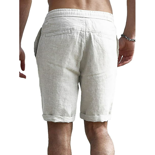 Pantalones cortos de verano con cordones para hombre, pantalones
