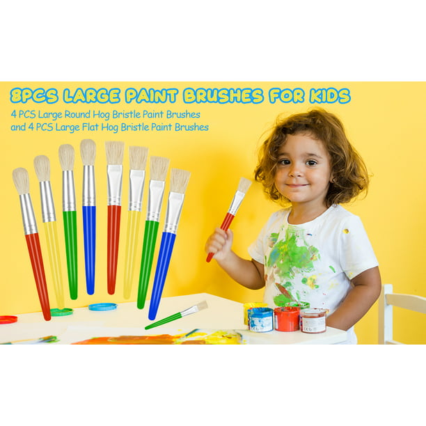 Colorido pincel para niños pequeños, 16 piezas de pinceles grandes