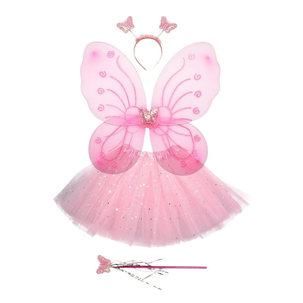 Alas y tutú rosa pastel mariposa niña: Accesorios,y disfraces originales  baratos - Vegaoo