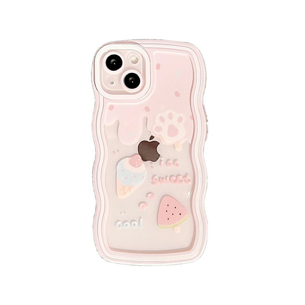 Para iPhone 13 funda de teléfono rosa helado + carcasa de choque (449  helado rosa con correa) brillar Electrónica