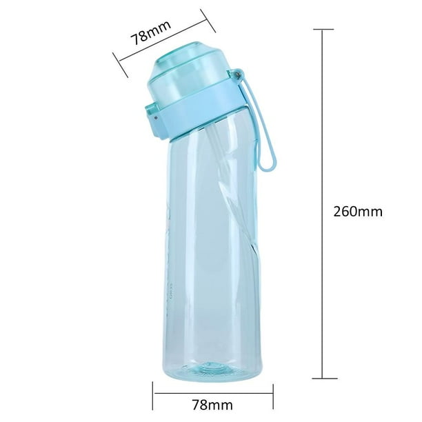 Termos para agua con sabor de 650 ml con pajita para beber más taza  reutilizable de agua (negro) Ehuebsd