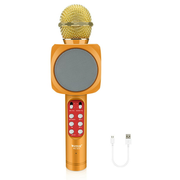 WS-1816 Micrófono inalámbrico de karaoke con Bluetooth K Canción Micrófono  de bolsillo Altavoz para iPhone / Android Smartphone Inevent DZ2908-04B