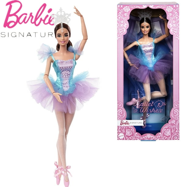 Barbie Muñeca Signature Ballet Wishes (morena, 12 pulgadas), posable, con  disfraz de bailarina, tutú, zapatos de punta y tiara, para niños de 6 años