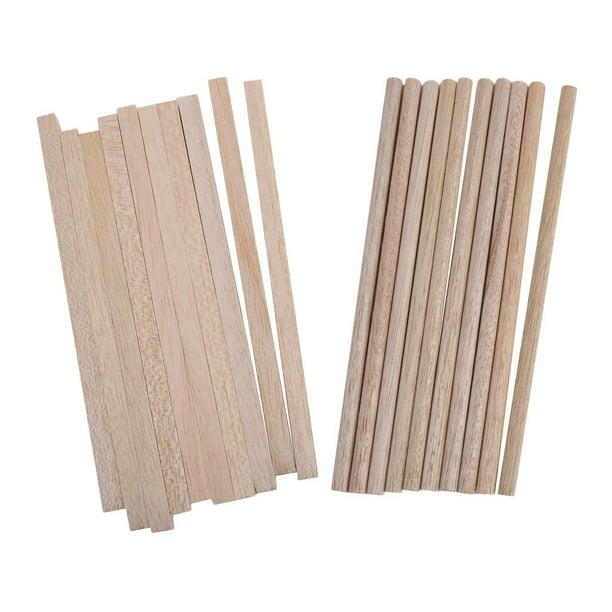 Set de 20 palos de madera redondo para manualidades.