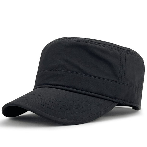 Gorra plana de malla para hombre y adulto, gorro militar de poliéster de  gran tamaño, estilo informal, ideal para el verano y exteriores, 55-60cm,  60-66cm