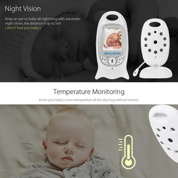 Monitor de video para bebés con pantalla de 3.2 ”con cámara y audio remoto  Vista amplia Audio bidir Eccomum Vigilancia