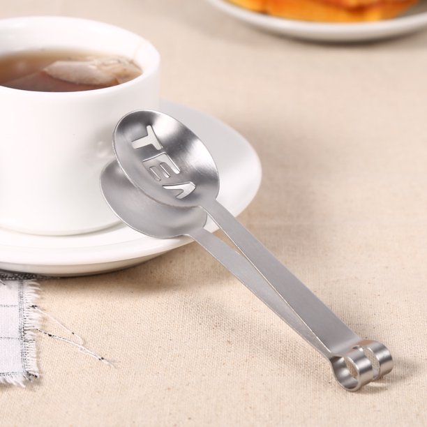 Pinzas para bolsas de té de acero inoxidable, pinza exprimidora de