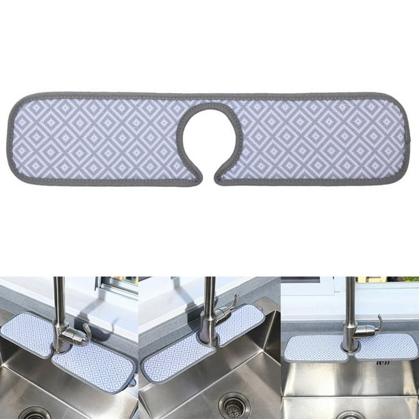 Protector contra salpicaduras de grifo para encimera de cocina y baño,  tapete absorbente lavable para fregadero de cocina, tapete de secado rápido