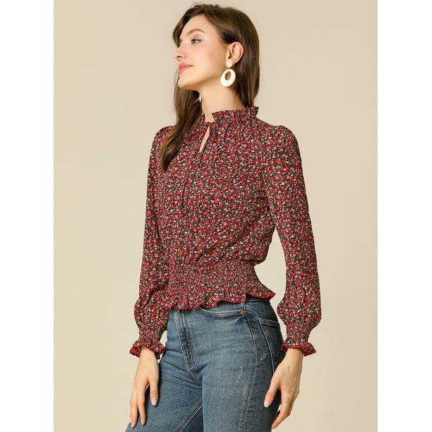 Blusa tejida peplum de cuello alto