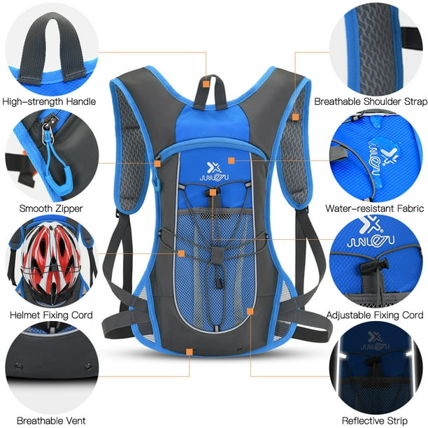  MAXMIKO Mochila de hidratación para agua, bolsa de vejiga de  agua, ciclismo, senderismo, camping, escalada, viajes, camelback + bolsa de  hidratación de 2 litros (azul) : Deportes y Actividades al Aire Libre