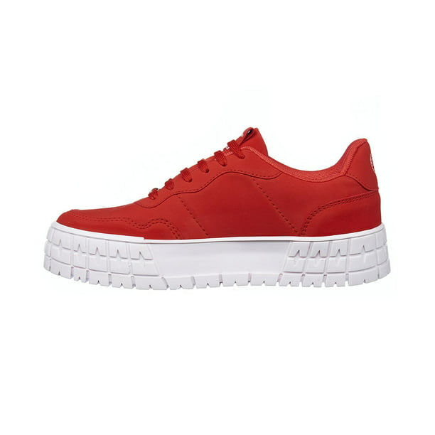 Tenis Sneakers Mujer Rojo Plataforma 4.5 cm Cklass 125-41