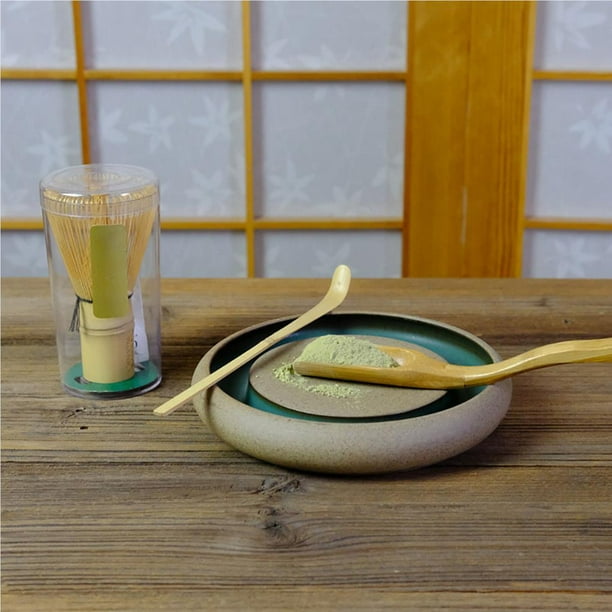 Juego de té japonés, batidor de Matcha (Chasen), cuchara y cuchara
