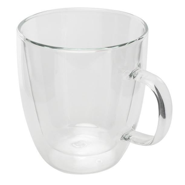 Tessco 24 tazas de café de doble pared, tazas de café de vidrio a granel de  5 onzas aisladas con asa, tazas de vidrio transparente para máquina de