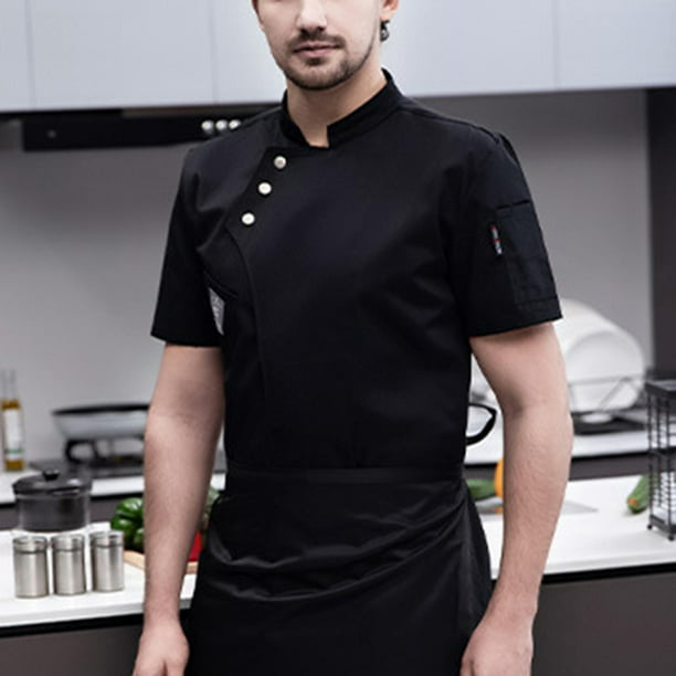 Gruñón Mirilla escotilla Hombres s Ropa simple Transpirable Chef Negro L Hugo Uniforme de chaqueta  de chef | Bodega Aurrera en línea