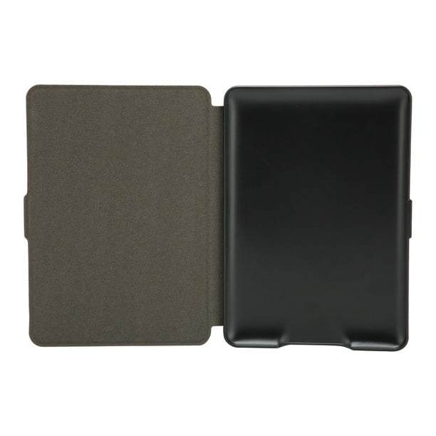 Funda de cuero para Ebook Kindle, con luz integrada. Disponible en negro,  marrón claro, verde y púrpura.