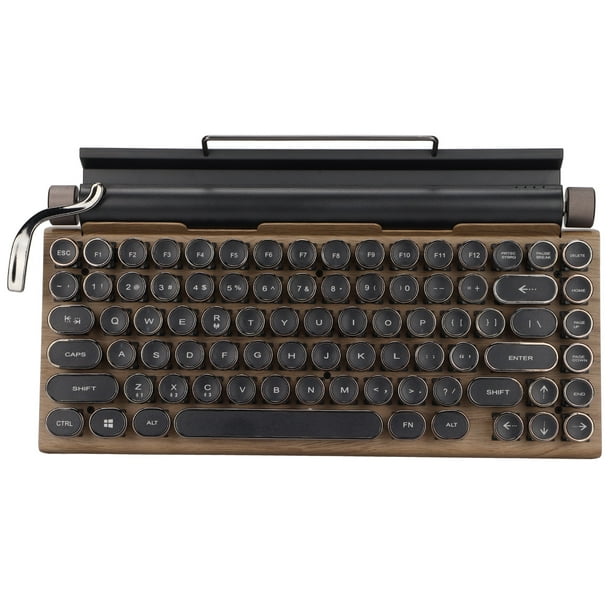 Teclado de máquina de escribir retro, 83 teclas Bluetooth 5.0 Brillo  ajustable Estilo de máquina de EOTVIA No