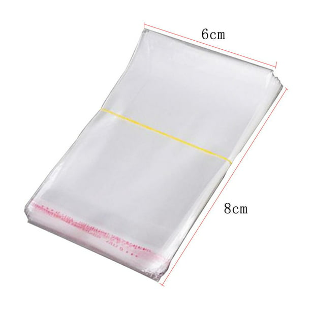 Bolsas de plástico pequeñas de 5/64 pulgadas de grosor de 0.16 pulgadas  (0.157 in), 100 bolsas de polietileno transparentes resellables con cierre  de