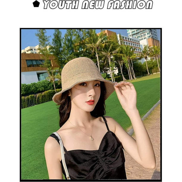 Sombrero plegable con protección UV para mujer, sombrero para el sol, gorra  de viaje transpirable, sombrero elegante para playa de verano YONGSHENG  8390615957298