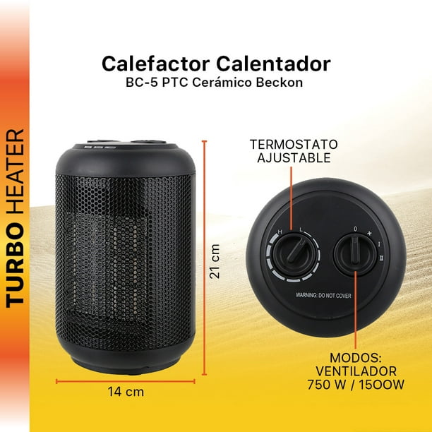 BENGUOO Calefactor Bajo Consumo con Termostato, 1500W Cerámica PTC
