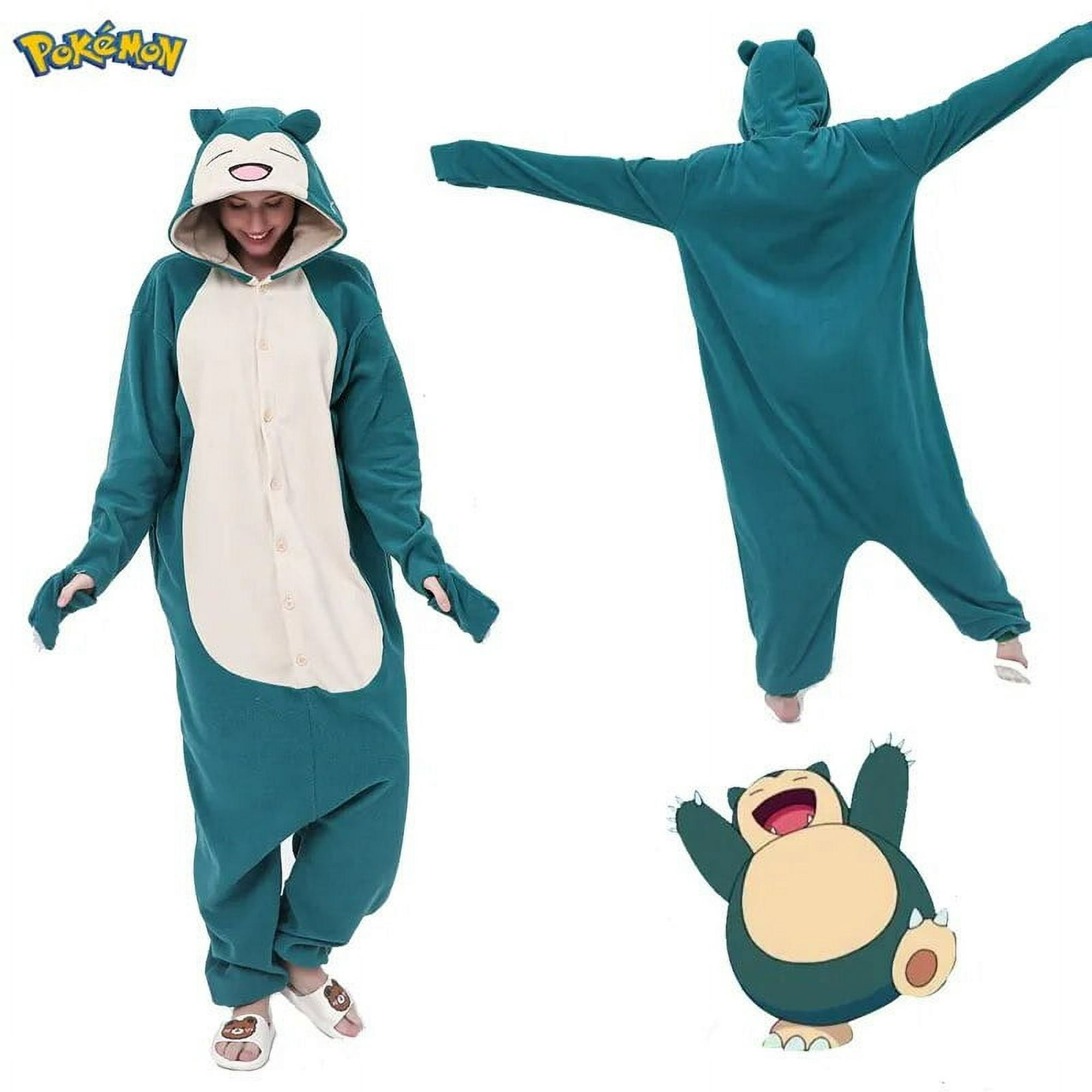 Mono de Pokémon para adultos, disfraz de Snorlax, pijama de una pieza, ropa  de cuerpo completo para Halloween, Kigurumi y Navidad