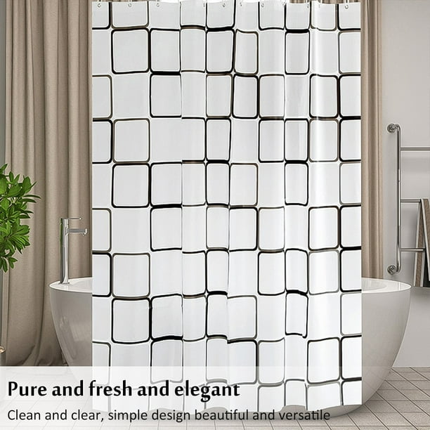 Cortina de ducha moderna con ganchos, cortinas de baño translúcidas a  prueba de moho, cortina de plástico PEVA impermeable para el hogar, 72x72  pulgadas Rojo Verde
