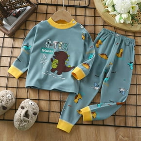 Conjunto de ropa de dormir para niños, ropa de dormir, Jersey, top, pantalones, pijama de Navidad, dibujos animados de dinosaurios, pijamas para bebés, niños y niñas, invierno, otoño