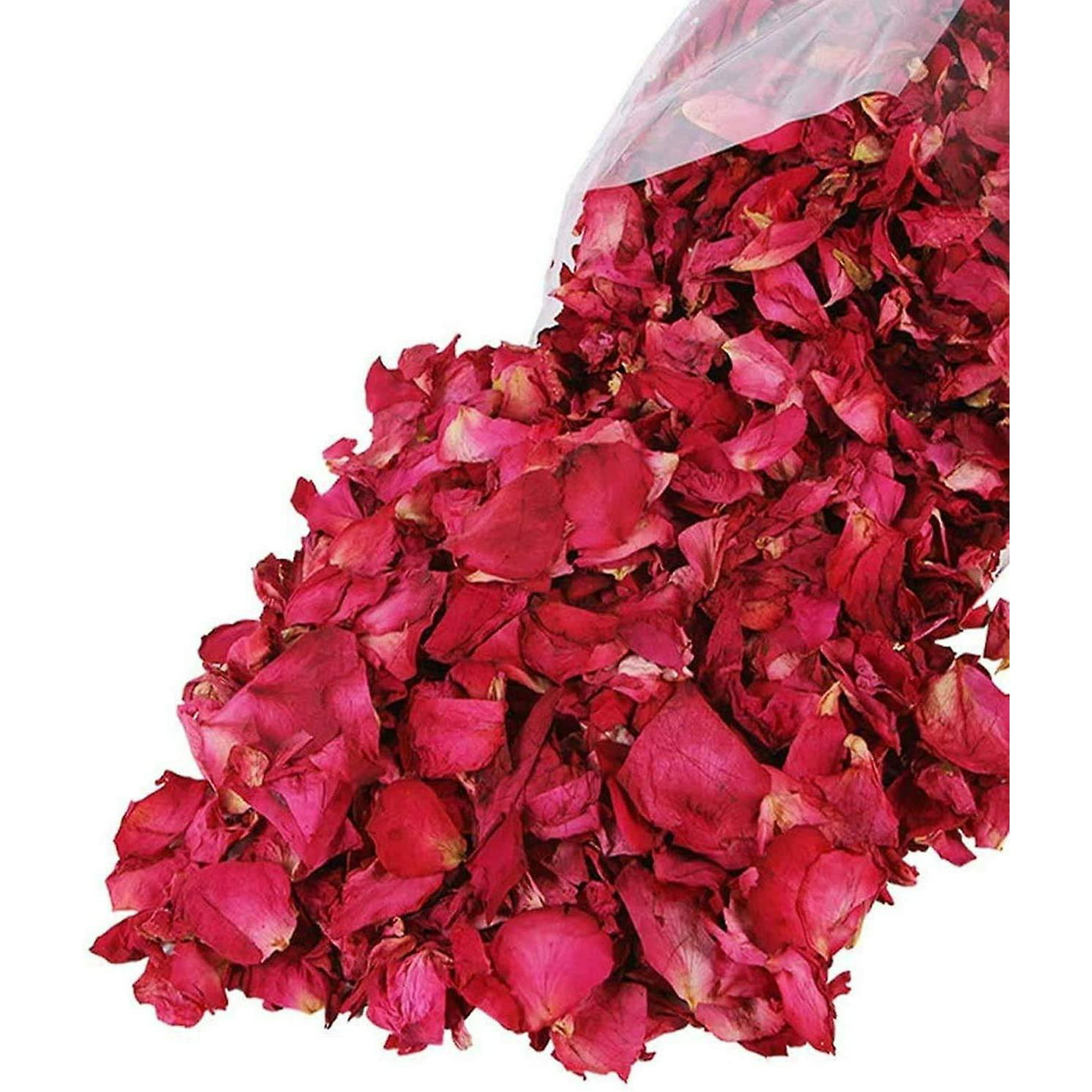 Pétalos de rosa roja real natural de 3.53 oz de pétalos de rosa secos, flor  real, pétalos de rosa roja seca para baño de pies, baño, spa, boda