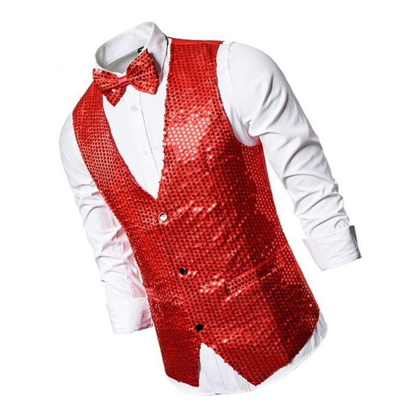 Disfraz o Chaleco con Pajarita Rojo para hombre