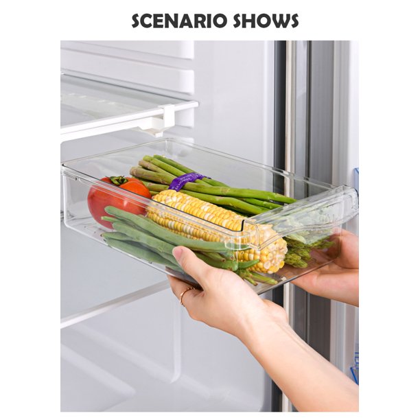 GENERICO Organizador Refrigerador Transparente Con Tapa Y Mango