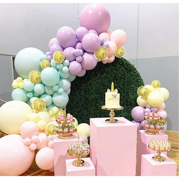 Arco en tonos pastel  Decoraciones de globos para fiesta, Globos,  Decoración de unas