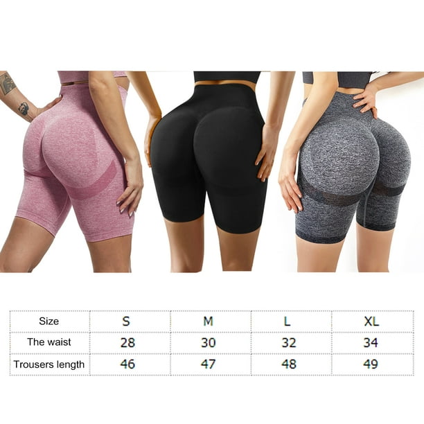 Fitness Pantalones cortos de yoga para gimnasio de cintura alta para mujer,  mallas deportivas Push Up, ropa deportiva (negro M)